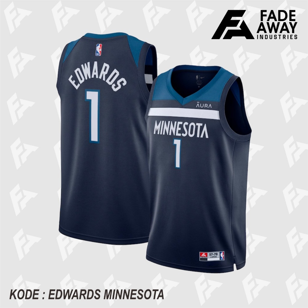 Anthony EDWARDS 藍色明尼蘇達 TIMBERVOLVES 籃球球衣