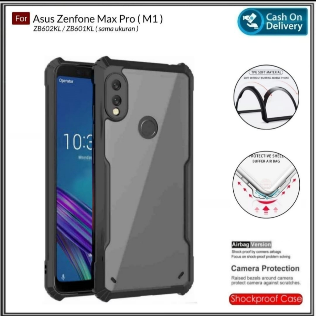 華碩 外殼 Asus Zenfone Max Pro M1 外殼蓋透明免費鋼化玻璃 Mondi Store