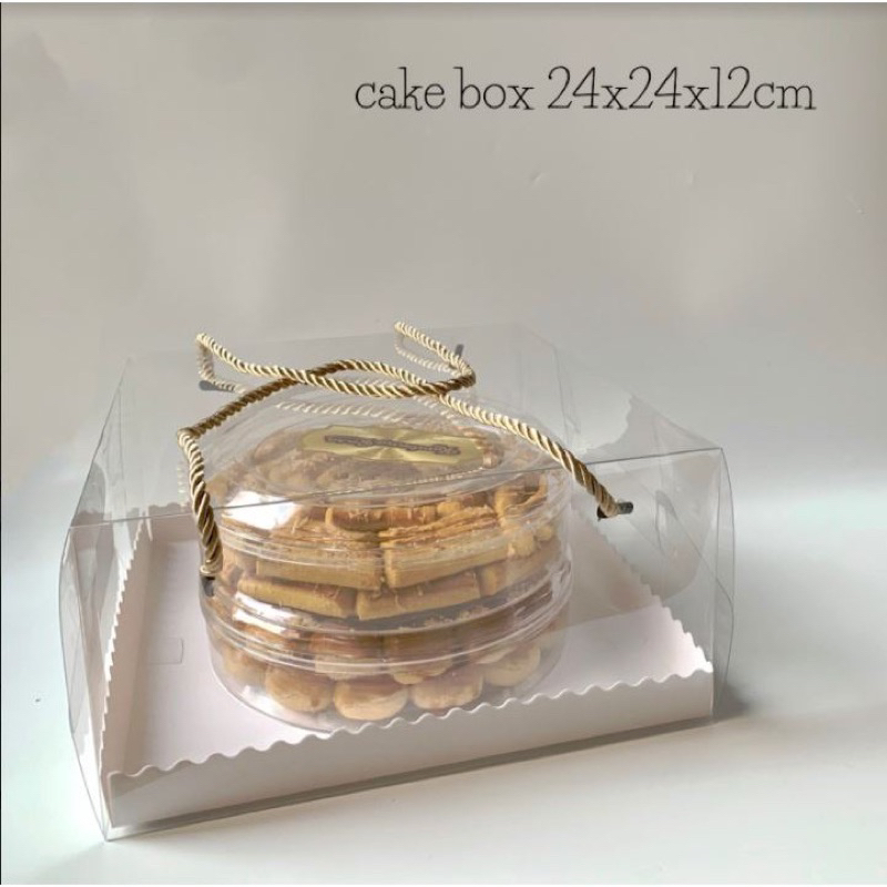 蛋糕盒透明雲母生日蛋糕盒透明 24x24cm