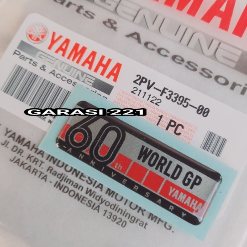 山葉 雅馬哈世界 GP 60 週年紀念徽章貼紙原裝 YGP