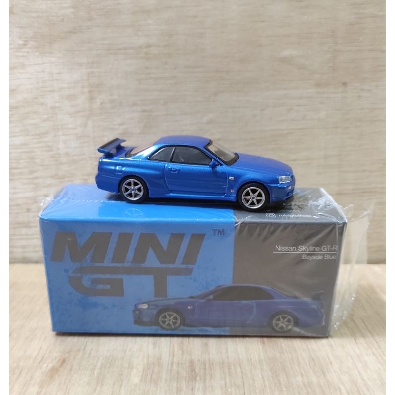 Mini GT No 341 Nissan Skyline GTR R34 海濱藍未密封