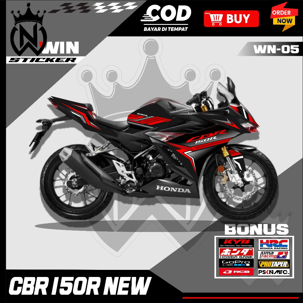 HONDA 條紋 CBR 150 R 新圖形貼紙摩托車本田 CBR K45R 新 150 2021 簡單變化設計