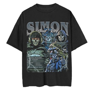 Simon Ghost Riley 人物 T 恤高級大碼襯衫