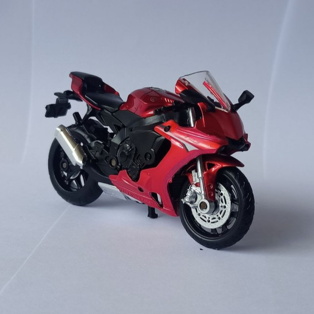 山葉 Merah 微型摩托車 Yamaha YZF-R1 紅色壓鑄摩托車 1:18 比例兒童玩具