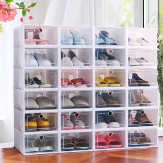 Pba折疊鞋盒透明厚鞋收納盒收納盒塑料鞋架堆疊