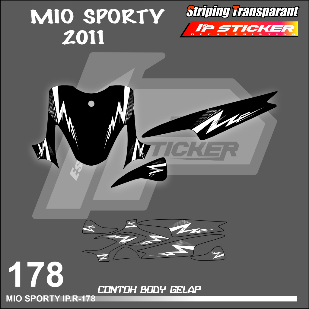山葉 Mio SPORTY 2011 YAMAHA MIO SPORTY 摩托車條紋貼紙清單表簡單顏色變化全息透明賽車設