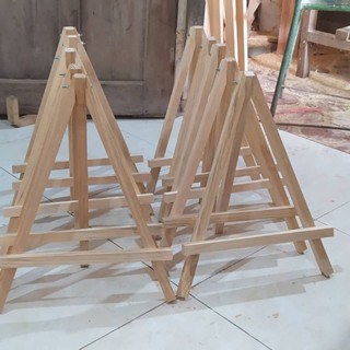 Kayu 畫架迷你木製照片架照片架木製三腳架帆布架繪畫支架後背架裝飾照片架