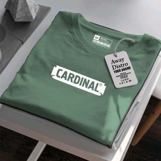 Putih T 恤 Distro Motif 短袖 Cardinal Text Logo 最新白色休閒上衣棉精梳 30