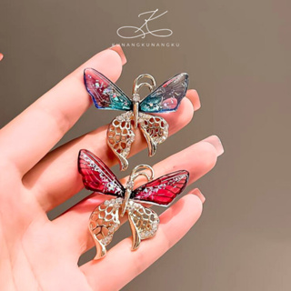 美麗奢華蝴蝶別針胸針限量版韓國時尚亞克力水晶胸針