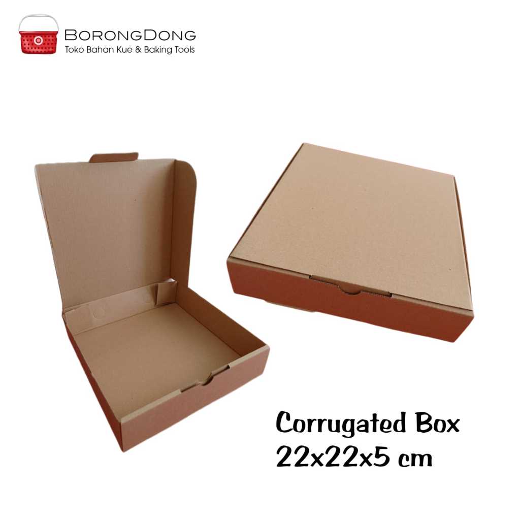瓦楞紙箱 22x22x5 厘米披薩盒布朗尼