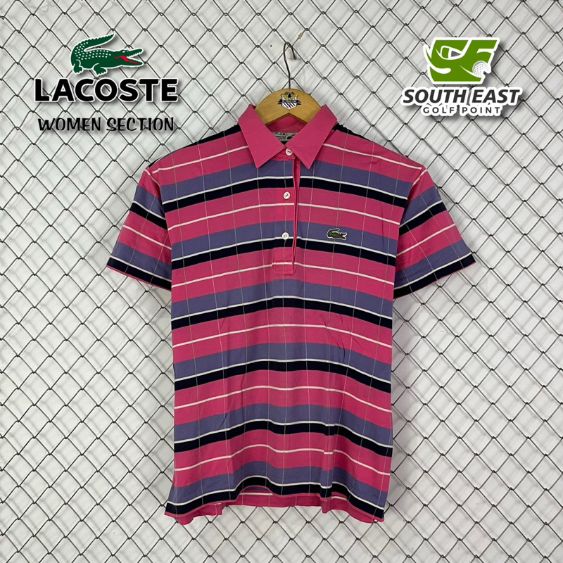 Lacoste 原創條紋圖案女式高爾夫 Polo 衫
