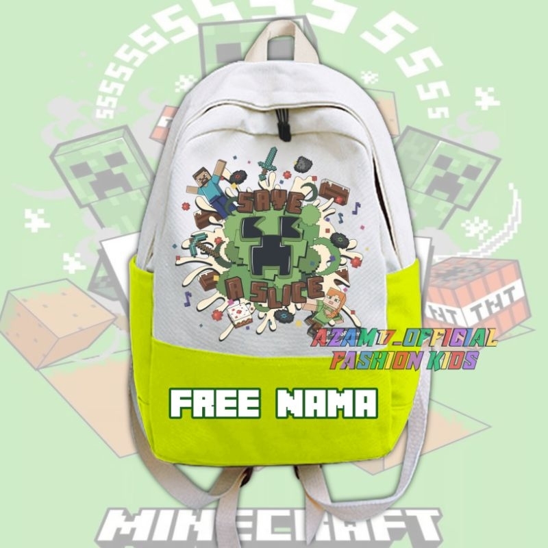 最新minecraft 兒童背包 FREE Name MINECRAFT GAME 兒童包 SAVE A SLICE 幼