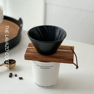 Kayu V60 陶瓷咖啡滴頭木支架咖啡滴頭 V60 木架