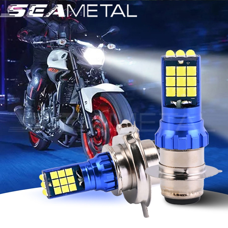 Putih Seametal Led 摩托車頭燈 H6 T19 P15D 摩托車 H6 Led 電機燈泡 DC 12V