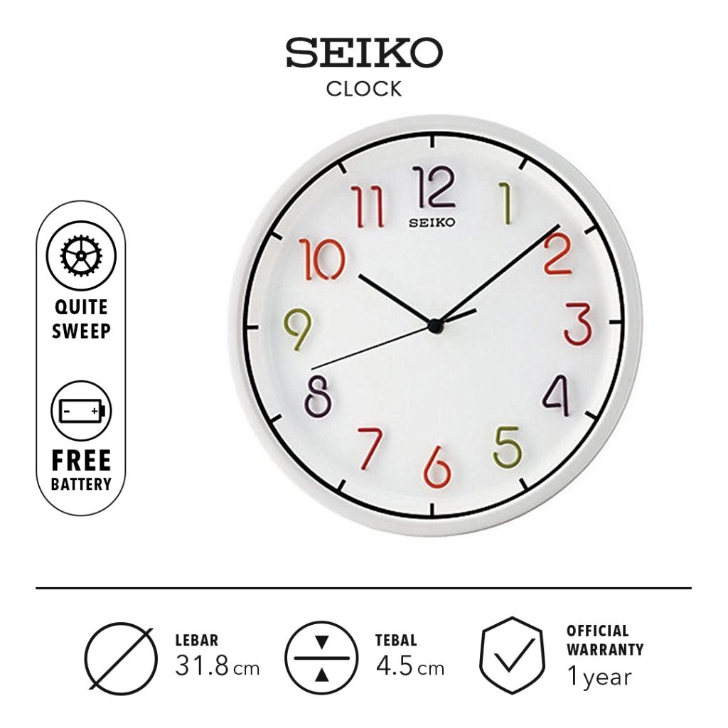 SEIKO 精工掛鐘圓形qxa447h秒掃靜音31.8原裝