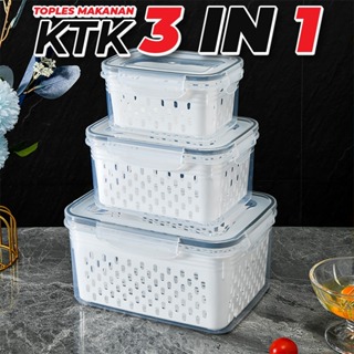 Barnik88收納盒冰箱食品3合1收納盒冰箱食品冰櫃水果蔬菜食品收納盒冰箱