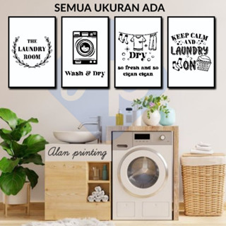 Kayu HIASAN DINDING Hm 洗衣牆裝飾 20X30 WASH PLUS MDF 木框 LDR 圖案廣告