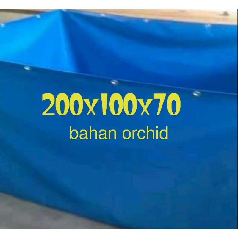 魚池篷布尺寸 200x100x70cm 蘭花材料半橡膠頂管槽