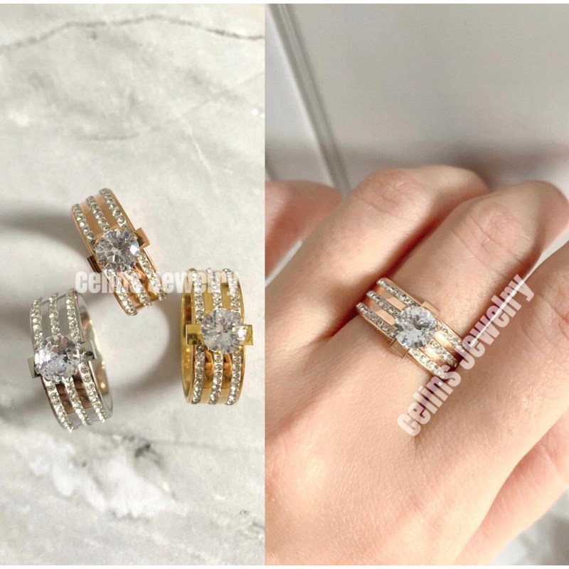 Selly Solitaire 女士高級鈦戒指