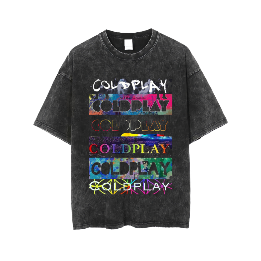 Irkr T 恤大碼中性水洗 Coldplay Coldplay