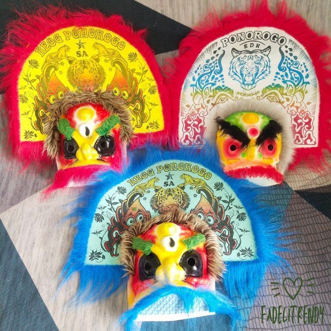 海綿舞獅面具傳統藝術面具兒童玩具