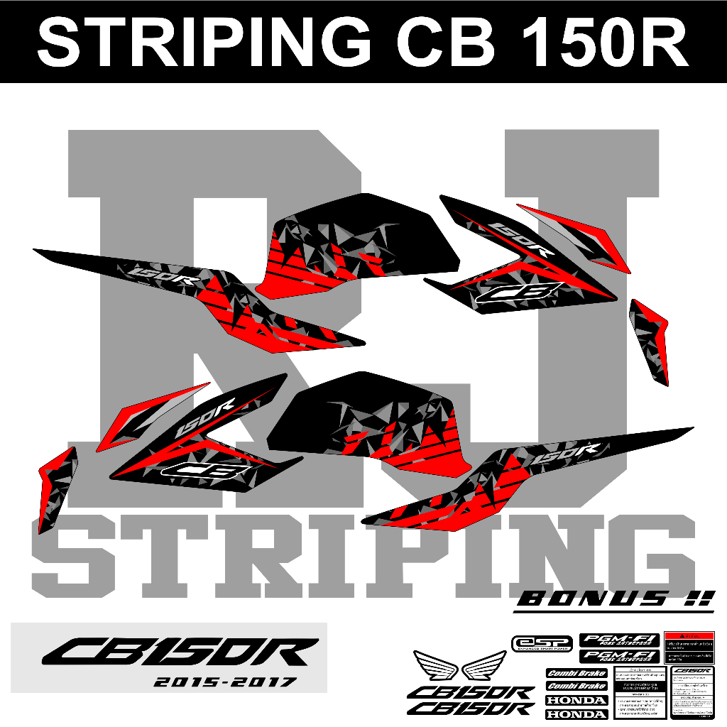 HONDA Stipingg CB150R V2 圖形定制貼花貼紙摩托車本田 CB 150R 全新 2015 2107