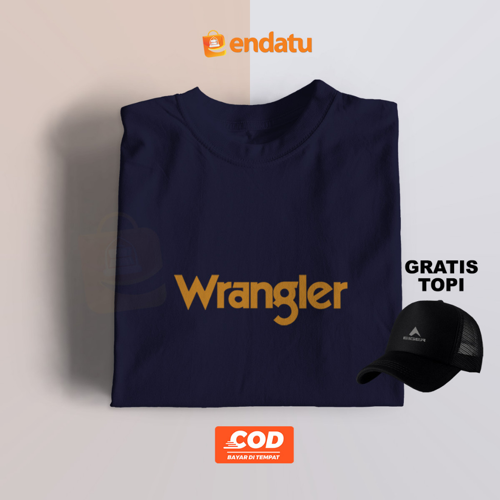 Endatu Cloth Super Save WRANGLER 獨家優惠 T 恤酷 T 恤免費帽子棉 T 恤基本款短袖