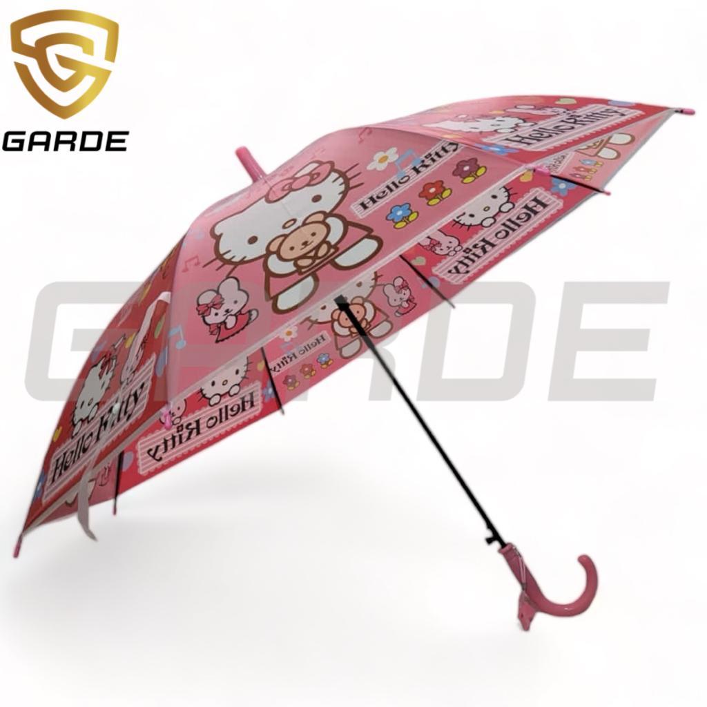 兒童雨傘 PVC 人物全印花芭比冰雪奇緣-Hello Kitty-DLL