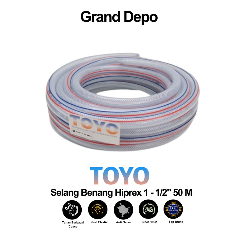 Toyo Hiprex 螺紋水管 1-1/2 50 米
