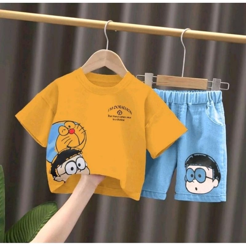 哆啦夢 Katun 哆啦A夢套裝男孩服裝年齡6個月-6歲最新棉質材料2024