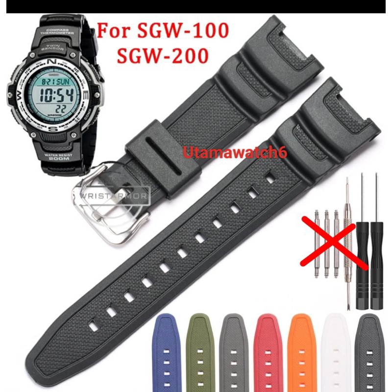 卡西歐 sgw 100 錶帶橡膠錶帶卡西歐 sgw 100