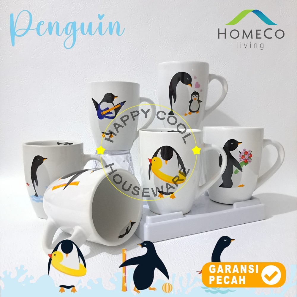Homeco 1 件馬克杯 11 盎司鬱金香 Corel 企鵝系列企鵝水杯