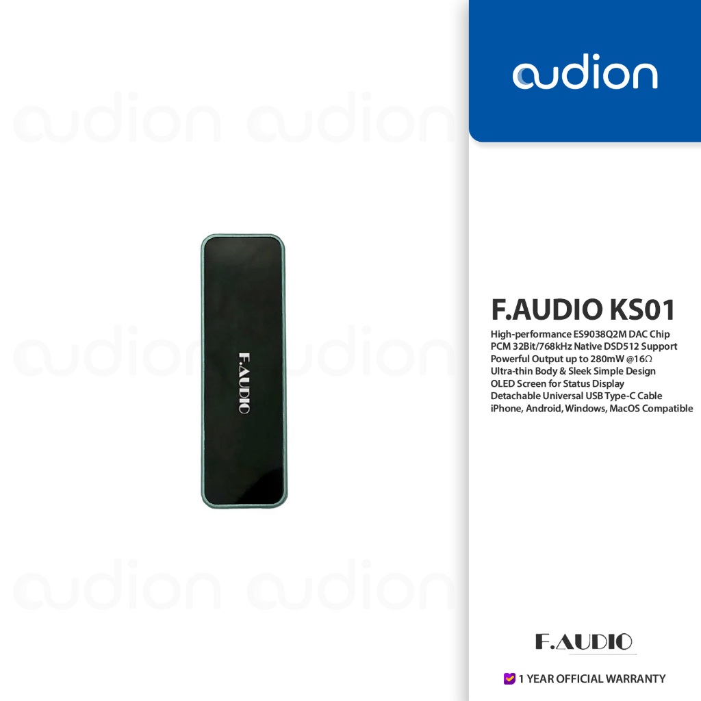 F.audio/f 音頻/音頻 KS01 ES9038Q2M 3.5mm USB Type-C/iOS DAC/放大器