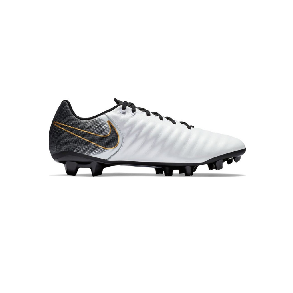 耐吉 Nike TIEMPO LEGEND 7 ACADEMY FG Jr 白色黑色牛皮革兒童足球鞋