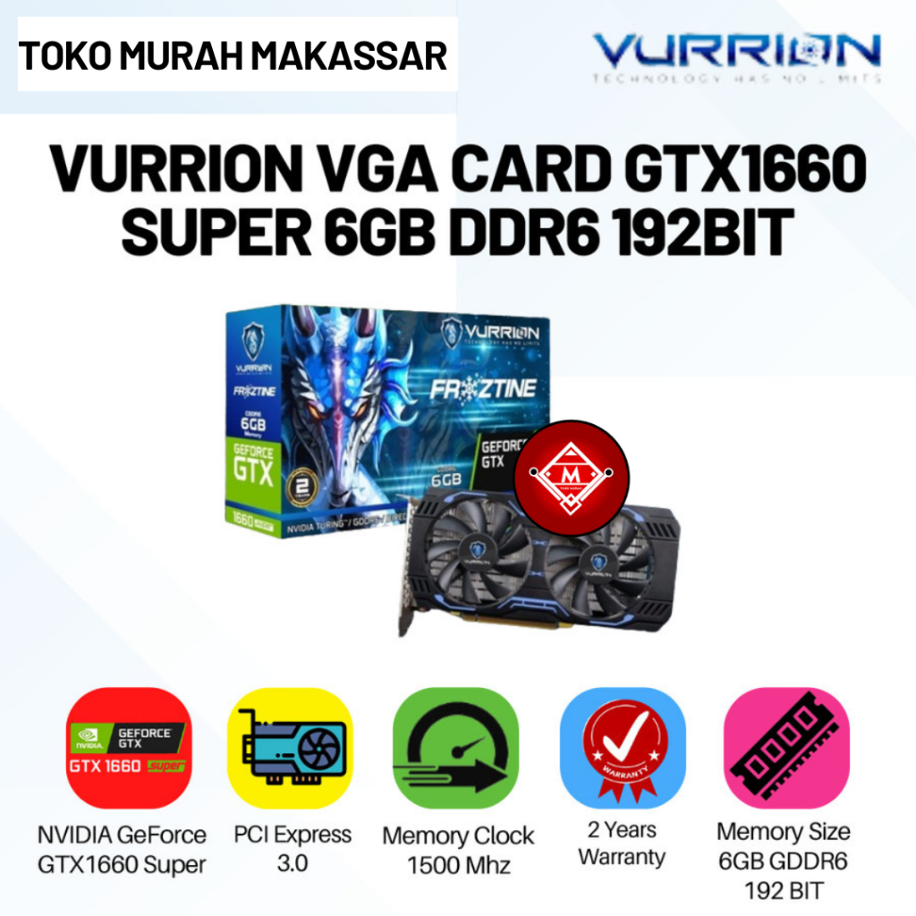 Vga Vurrion GTX 1660 超級 6GB DDR6 192BIT GTX1660S 黑色 VGA23-VU