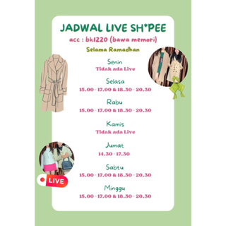 Live Shopee 韓國大衣和西裝外套高級日程表