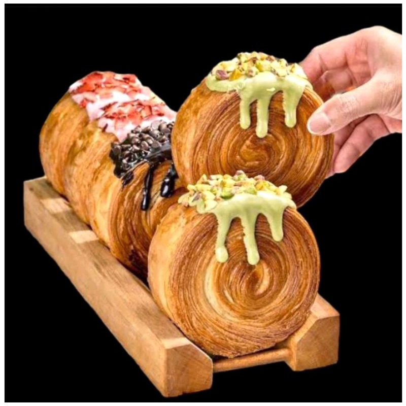 Kayu cromboloni 展示架 cromboloni 蛋糕餐墊來自木罐