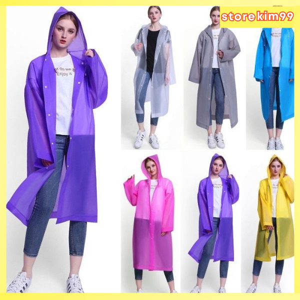 Kim-y003 UNISEX PEVA RAINCOAT 成人韓版 PONCHO 雨衣女士男士中性雨衣透明雨衣素色雨衣