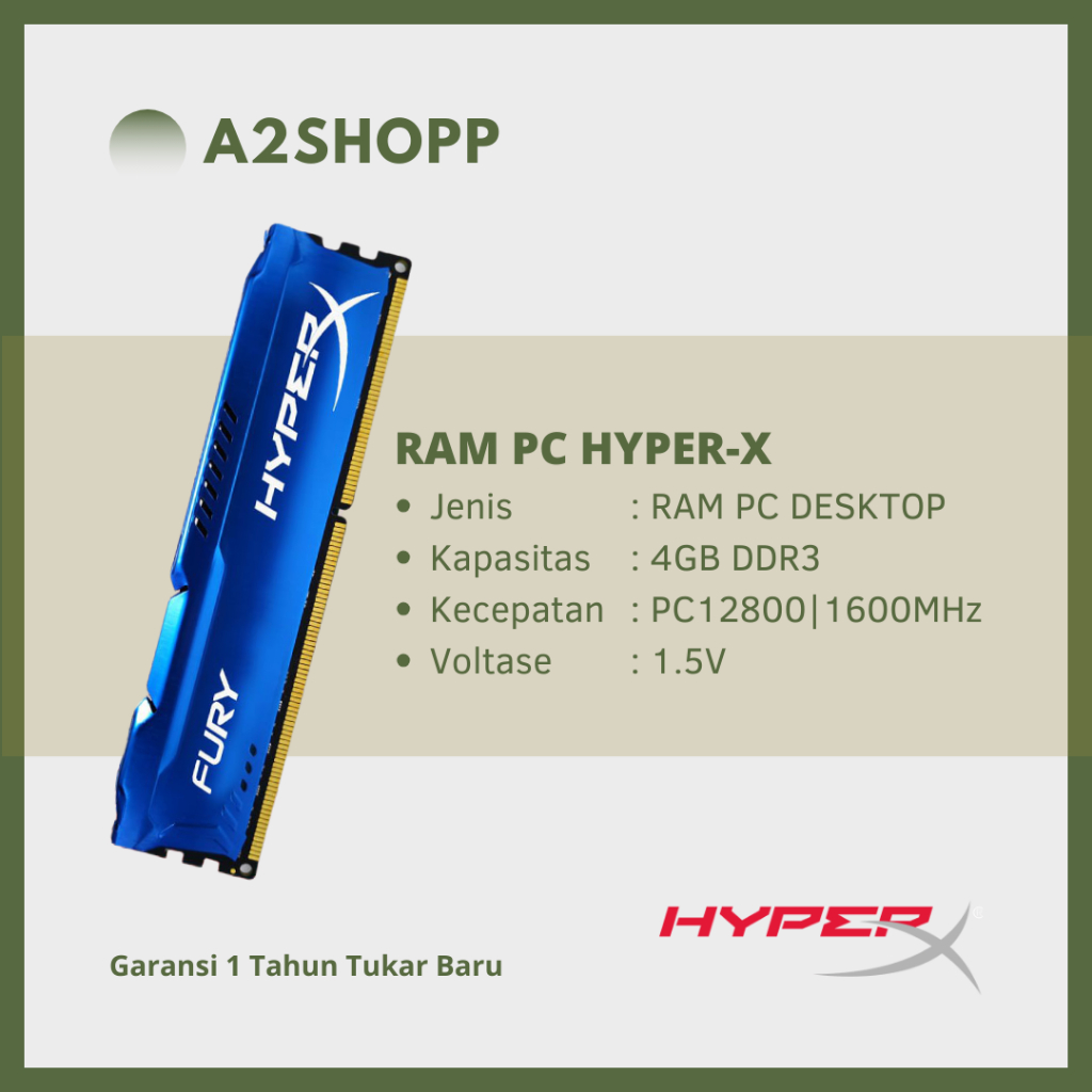 金士頓 HYPER-X 4GB DDR3 PC12800 1600Mhz LONGDIMM RAM 1 年保修