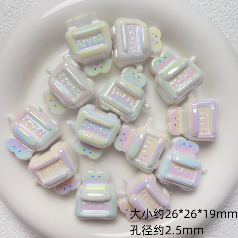 Putih Beads Mote Beads 豪華紫外線吐司白麵包