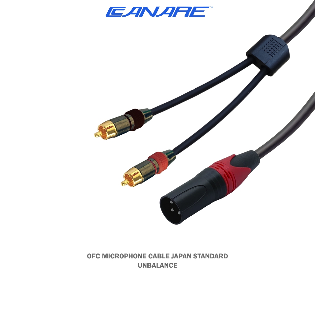 Canare 音頻電纜混音器插孔佳能 1x XLR 公頭轉 2x RCA 鍍金日本標準