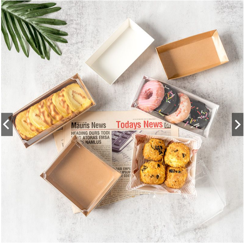 10 件紙盒漢堡三明治麵包便當蛋糕盒盒甜甜圈布朗尼