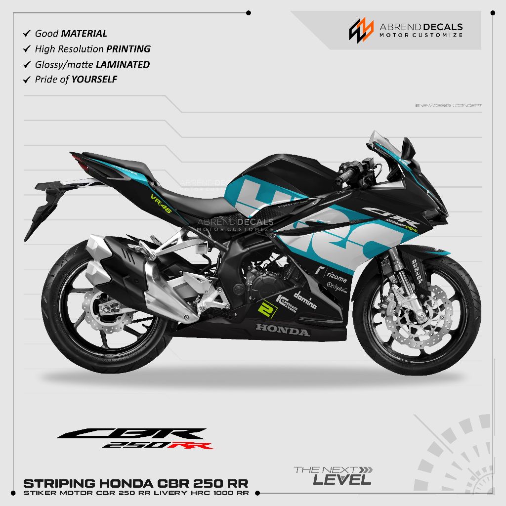 條紋 CBR 250 RR LIVERY HRC 圖形 TOSCA 貼紙摩托車 HONDA CBR 250RR 設計定制