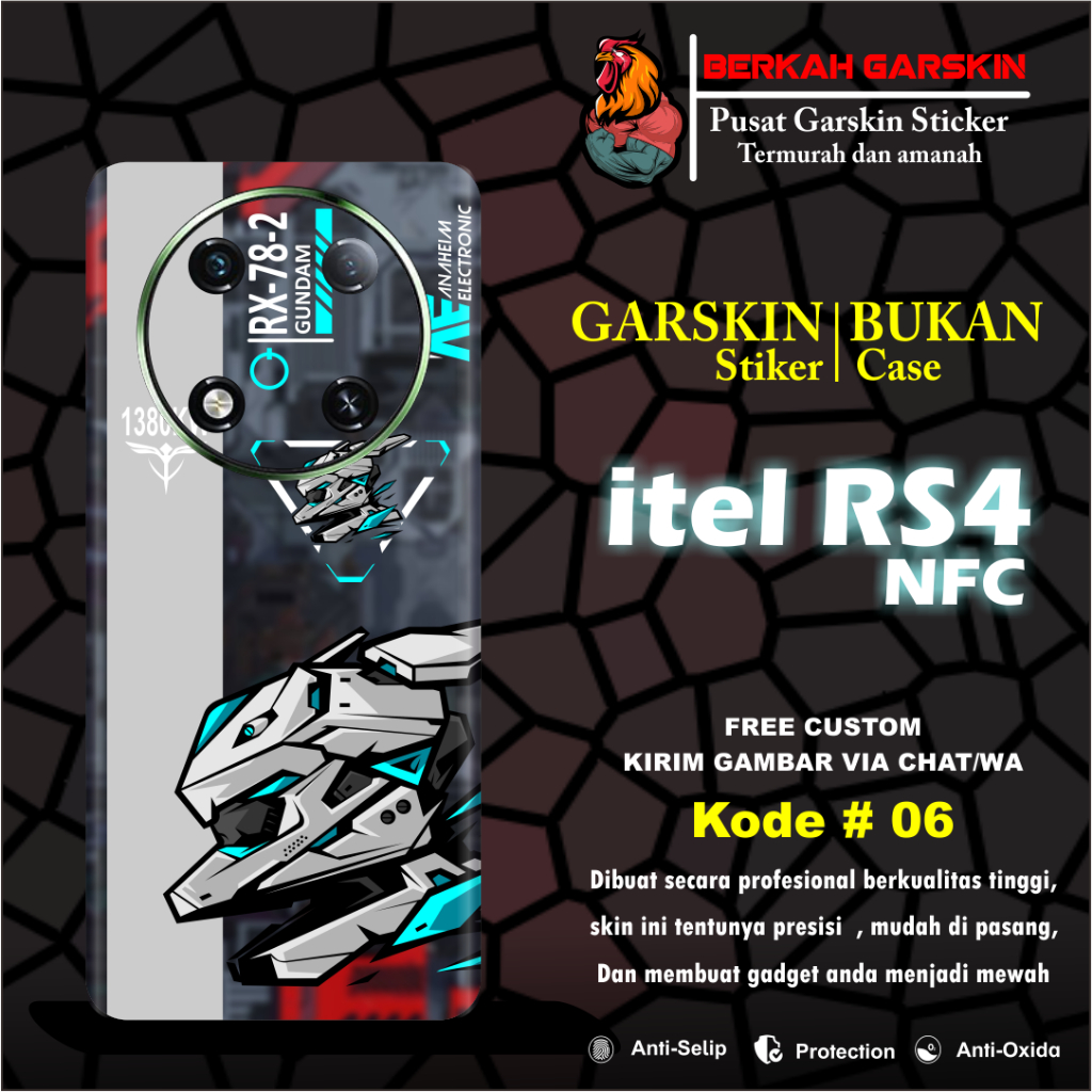 Garskin 貼紙 ITEL RS4 NFC 圖案 06 10 可以要求圖片