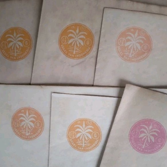 原裝印章紙椰子樹logo 1948 1949 1950 1951 1952 1953 印尼有水印