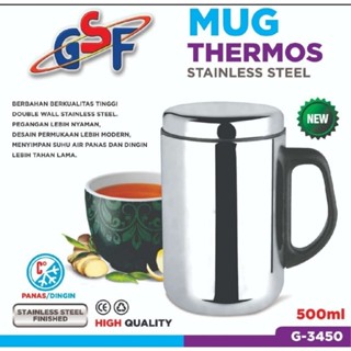TERMOS Thermos 冷熱水保溫杯不倒翁不銹鋼保溫杯咖啡茶杯 500ml GSF 3450