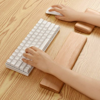 Kayu 木製腕托鍵盤腕托荷蘭柚木鍵盤餐墊木製鼠標餐墊腕托鍵盤支架顯示器腕托墊腕托美學 ANILA
