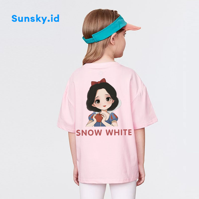 Sunsky 4-12歲T恤兒童白雪公主T恤男孩上衣女孩進口