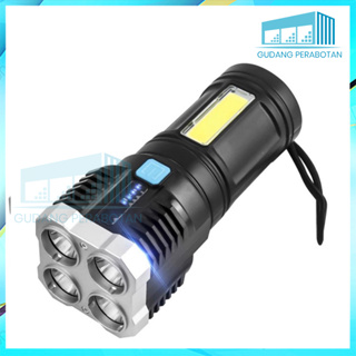 Mata Gp LED 手電筒 4 眼超亮 LED 手電筒可充電可充電手電筒 USB LED CAS 手電筒 4 模式遠