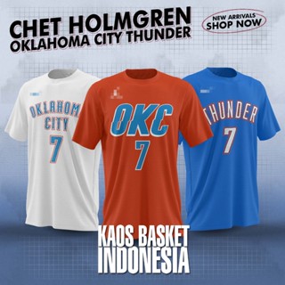 籃球衫男士女士 NBA T 恤籃球 T 恤俄克拉荷馬城 Thunder Chet Holmgren No 7 NBA T